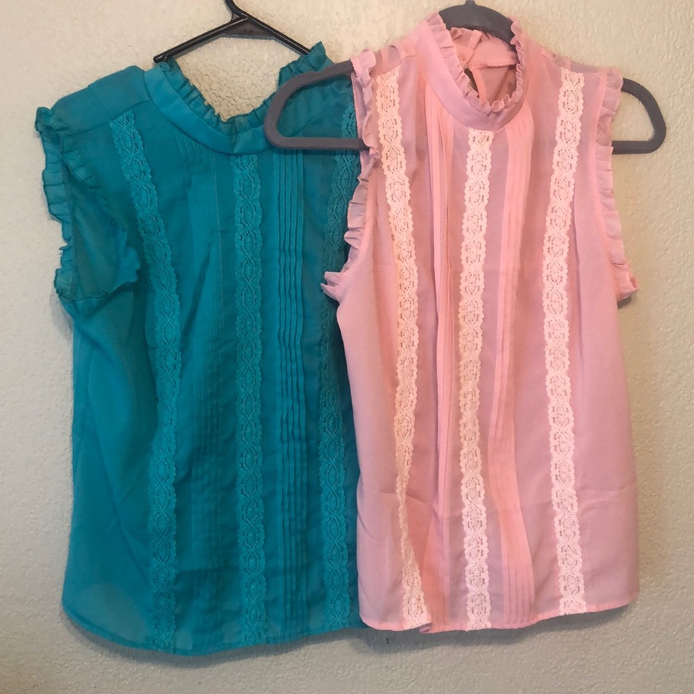 Pink and Green NWOT Blouses